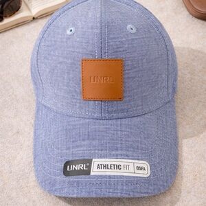UNRL Athletic Fit Blue Chambray Baseball Hat OSFA Linen Cotton NWT